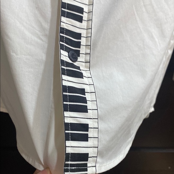 Stella McCartney Kids Piano Musical Note White Boys Dress Shirt size 10 - Picture 13 of 14